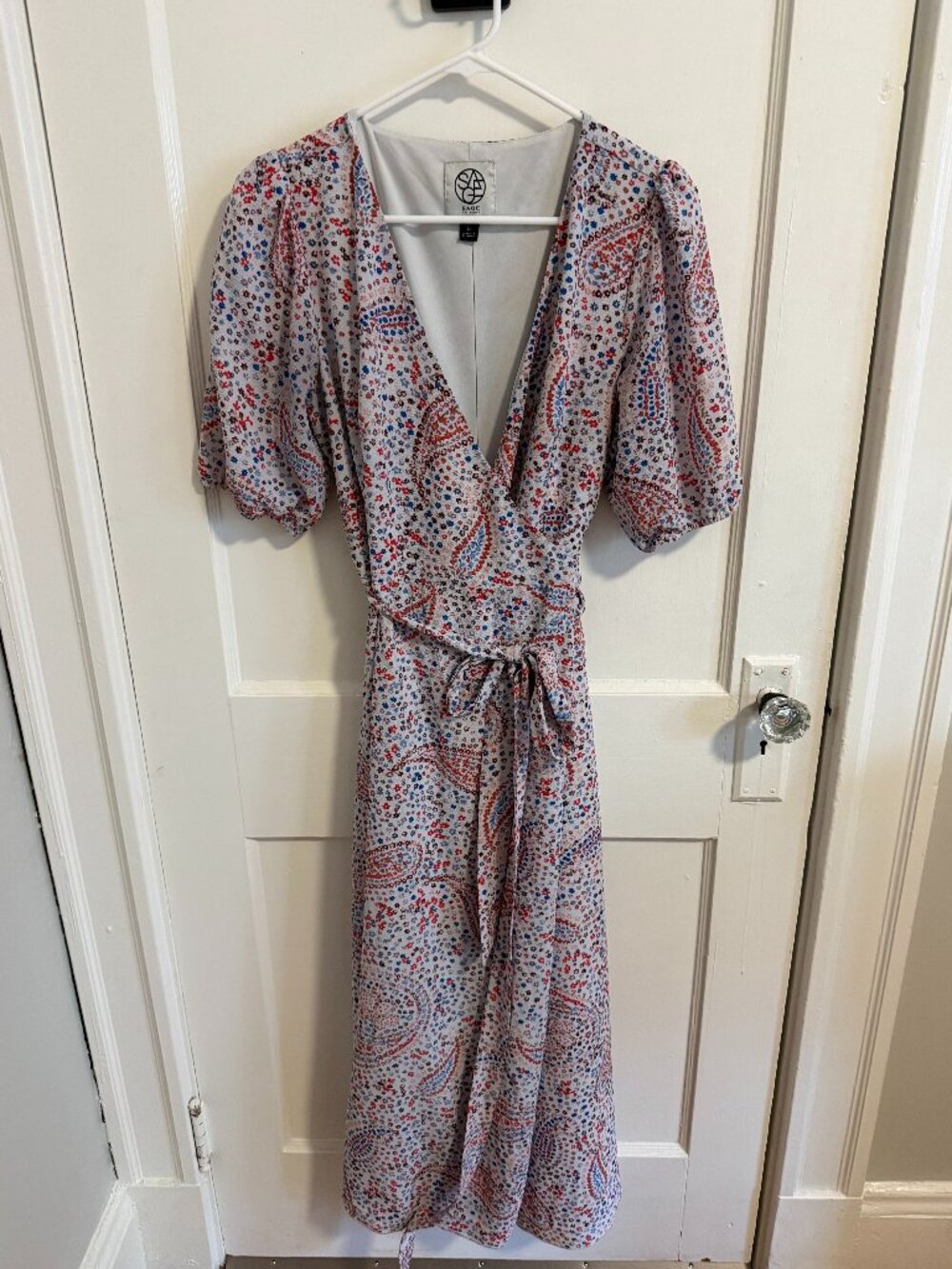 Sage Collective Paisley Floral Wrap Midi Dress Size 12
